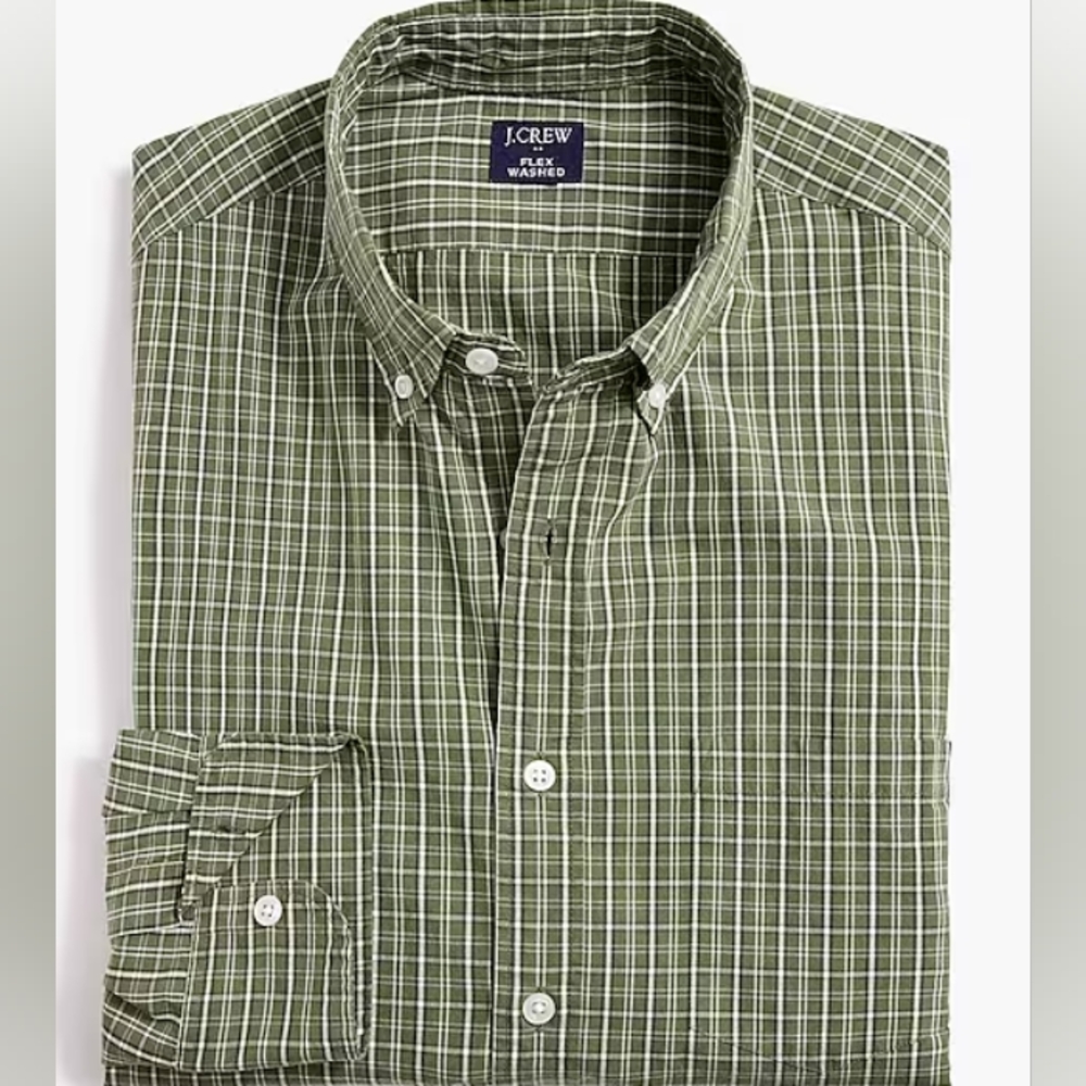 J. Crew Men's Long-Sleeve Flex Casual Shirt ๐ Size Large - Picture 2 of 3